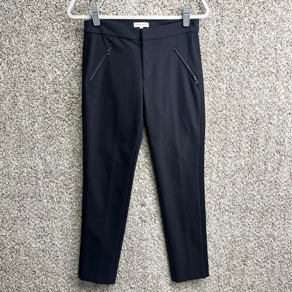 Rebecca Taylor Pants Women’s 6 Ava Black Tuxedo Straight Leg Ankle Dress